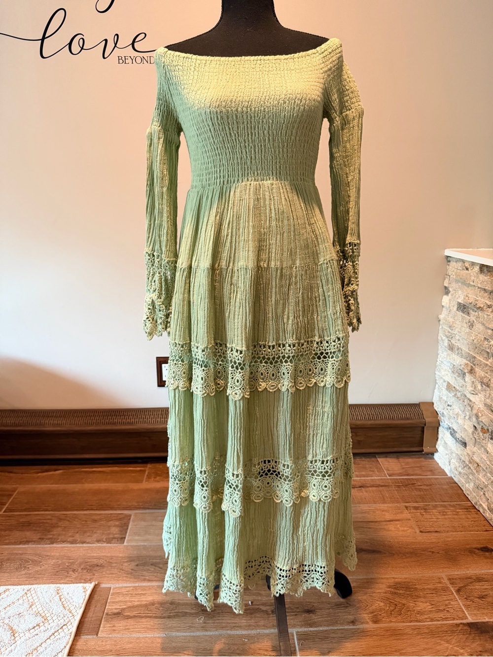 Guess Sage Green Waffle Knit Top